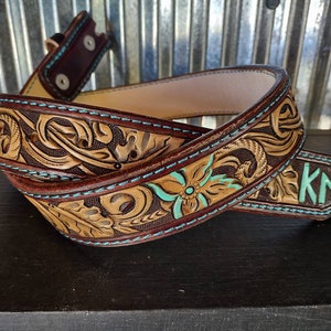 Custom tooled leather belt