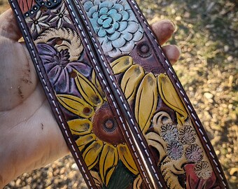 Custom tooled leather belt