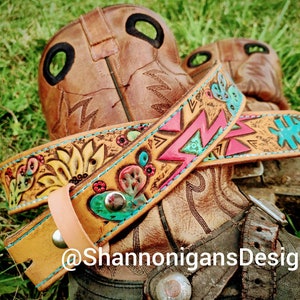 Custom tooled leather belt