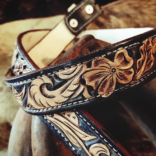 Custom Tooled Leather Belt - Etsy