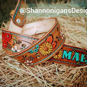 Custom tooled leather belt