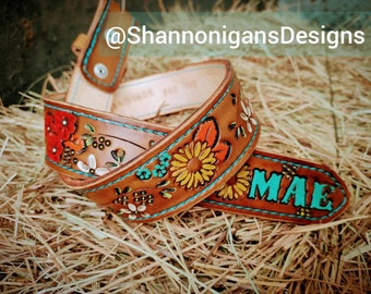 Custom tooled leather belt