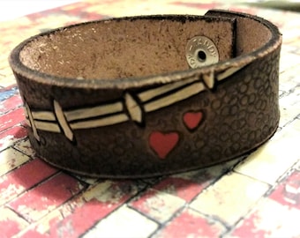 Leather cuff football love
