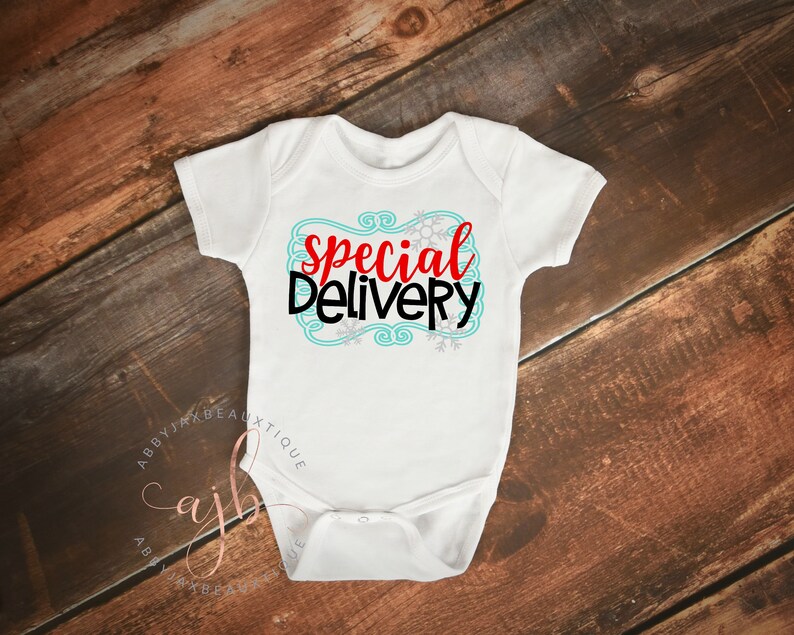 Preemie Special Delivery Baby Girl Christmas Outfit Baby Christmas Outfit December Baby Best Gift Ever Bodysuit Baby/'s First Christmas