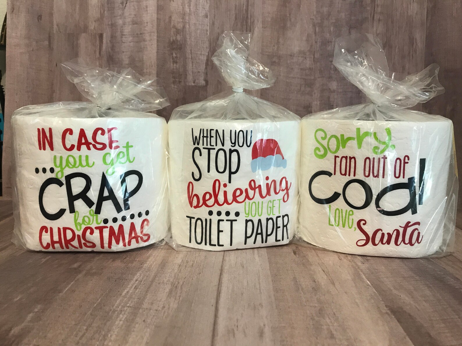 Christmas Toilet Paper Gag Gift White Elephant Secret Santa Etsy