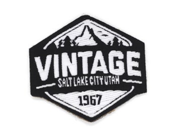 Vintage Patch 1.7 Inch Iron On Patch Embroidery, Custom Patch, High Quality Sew On Badge for Denim, Sew On Patch, Applique