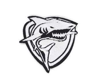 Shark Patch 1.7 Inch Iron On Patch Embroidery, Custom Patch, High Quality Sew On Badge for Denim, Sew On Patch, Applique