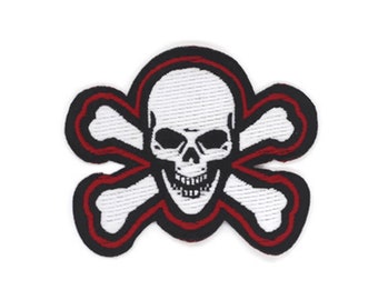 Smile Skull Patch 1.5 Inch Iron On Patch Embroidery, Custom Patch, High Quality Sew On Badge for Denim, Sew On Patch, Applique