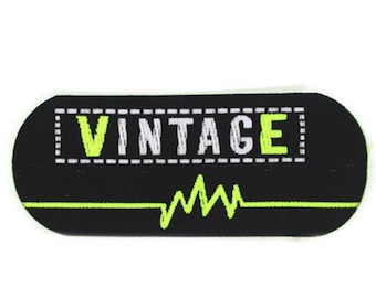 Neon Green Vintage 2.0 Patch 1.1 Inch Iron On Patch Embroidery, Custom Patch, High Quality Sew On Badge for Denim, Sew On Patch, Applique