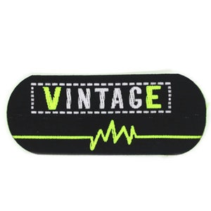 Neon Green Vintage 2.0 Patch 1.1 Inch Iron On Patch Embroidery, Custom Patch, High Quality Sew On Badge for Denim, Sew On Patch, Applique