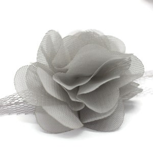 50 mm Gray Chiffon Flower,Fluffy Flower For Hair Accessories,Rose Trim,Shabby Chiffon Flower Headbands,Chiffon Trim,Sewing,Artificial