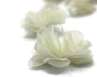50 mm Cream Chiffon Flower,Fluffy Flower For Hair Accessories,Rose Trim,Shabby Chiffon Flower Headbands,Chiffon Trim,Sewing,Artificial