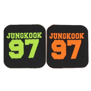 Choose Your Color JungKook BTS Patch 1.8 Inch Iron On Patch Embroidery, Custom Patch, High Quality Sew On Badge for Denim, Applique