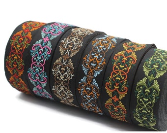 35 mm Celtic Knot Jacquard Ribbon (1.37 inches) Woven Trim,  jacquard trim, craft supplies, fabric trim for sewing, costume trims 35976