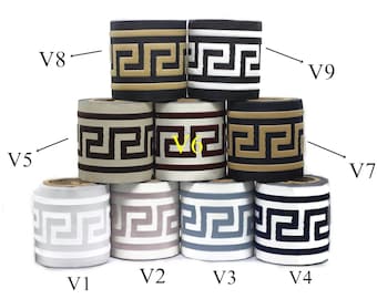 Choose Your 100 mm Greek Key Ribbons (3.93 inch), Meander Jacquard Trim, Drapery Banding Tape, Curtain Making Drapery Banding 197