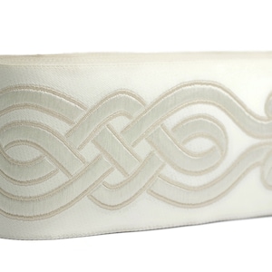 2.7&quot; Embroidery Trim for Drapes, 16 Yards in one Continuous Sewing Trim,Jacquard Ribbon, Curtains, Drapery Banding, Drapery Trim Tape 142 V1