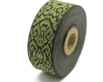 Tessuto Jacquard Con Nodo Celtico - Verde Per Cucito E Decorazioni