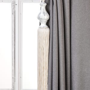 Elegance Curtain Tassel Tiebacks,White & Cream Drapery Holdbacks, Rope Tiebacks, curtain hardware, Tassel Length 15&quot; , Spread 35&quot; (90cm)