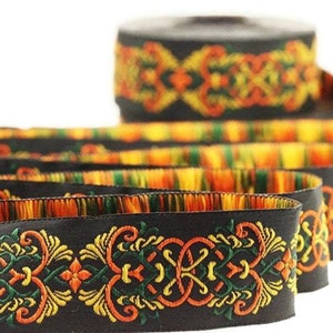 35 mm medieval motive Colorfull jacquard Ribbons (1.37 inches, Jacquard ribbon,  jacquard trim, craft supplies, collar supply, ribbon, 35976
