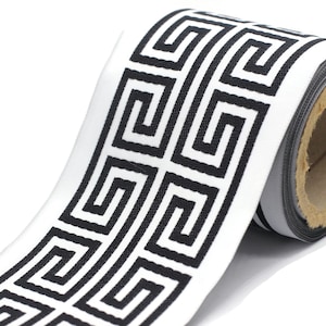100 mm Elegant Greek Key Border, Curtain trims, Sewing Trim, drapery trim, Athena Chinoiserie ribbon Gimp Drapery, Home Decor 176 V15