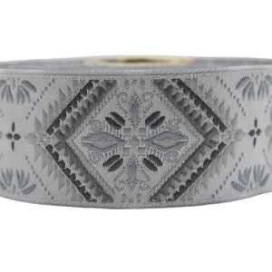 35 mm colorful jacquard ribbon (1.37 inches),  Vintage ribbon, floral ribbon, dog collar supplies, ribbon trim, geometric ribbon 35329 V1