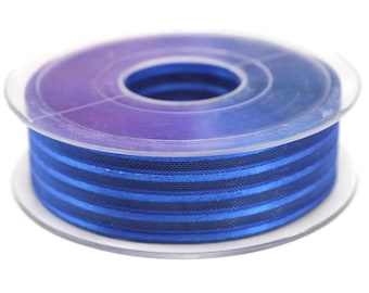 Royal Blue Satin Edged Organza Ribbon, 20 meters 25mm Organza Sheer Ribbon, Wedding Party Decoration for gift box