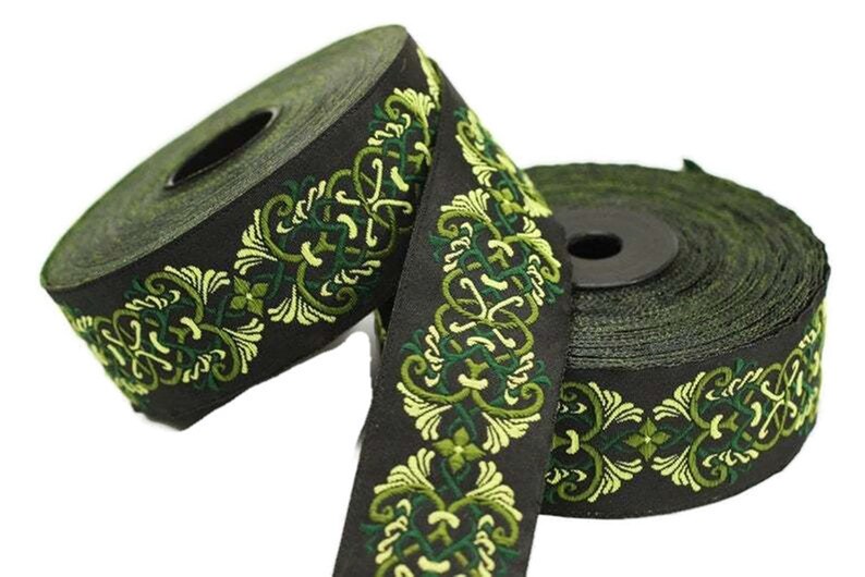 35 Mm Celtic Knot Green Jacquard Ribbons 1.37 Inches Ribbon - Etsy