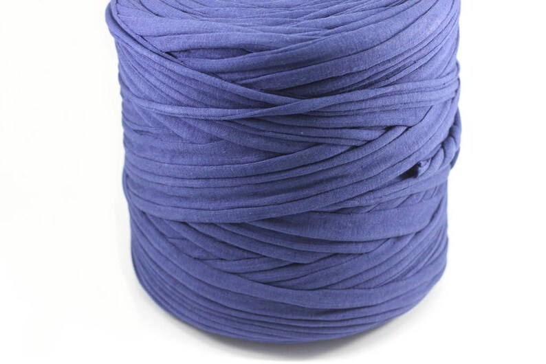 home textile yarn Upcycled Yarn Cotton Yarn yarn basket yarn bag yarn Recyled Fabric yarn crochet yarn Royal Blue T-shirt Yarn