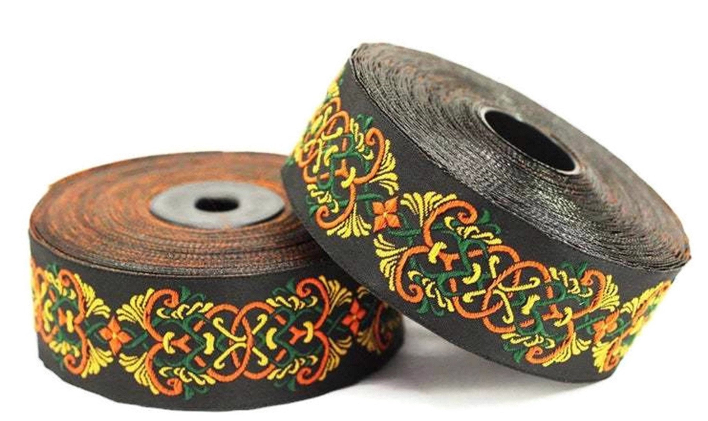 Medieval Ribbon Patterns 35 Mm Medieval Motive Colorfull Jacquard Ribbons 1.37 Inches - Etsy