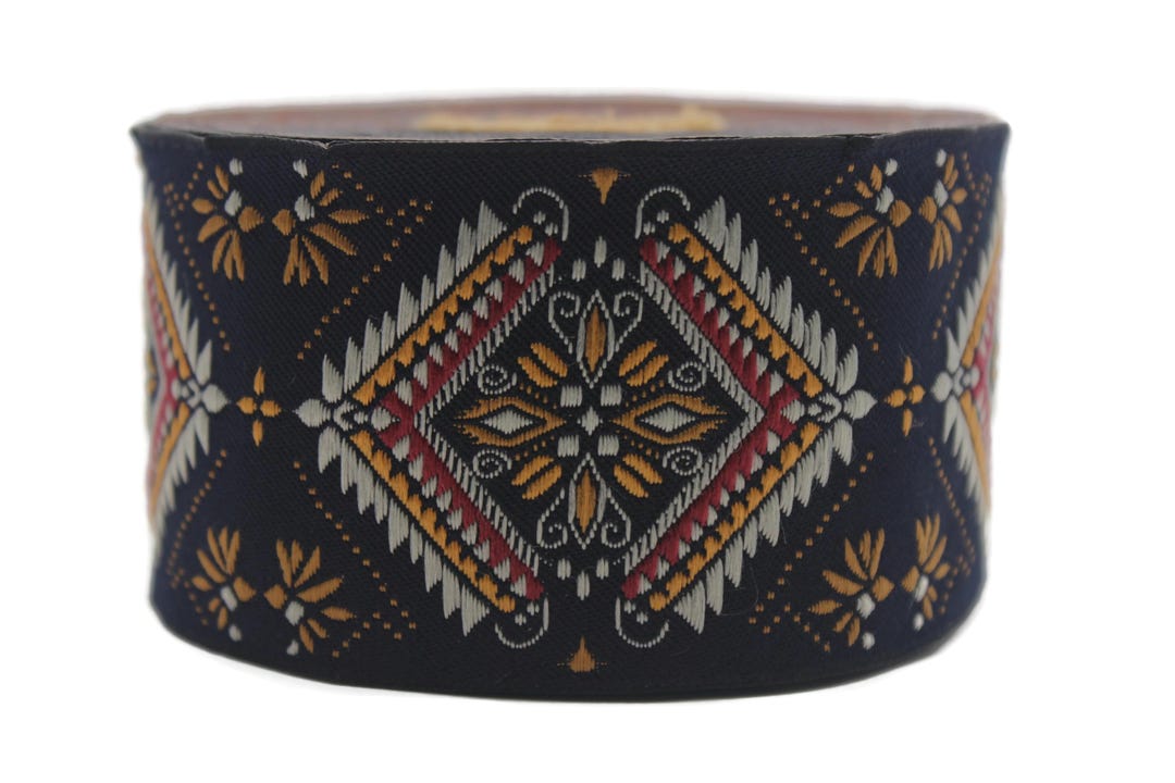 50 Mm Geometric Ribbon, Jacquard Trims (1.96 Inches), Vintage Ribbons ...