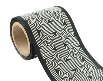 3.9" Curtain Trim Tape, Upholstery Trims, Fabric Trimmings, Drapery Banding, Drapery Trim Tape, Jacquard Ribbon, curtain trim ideas 205 V8