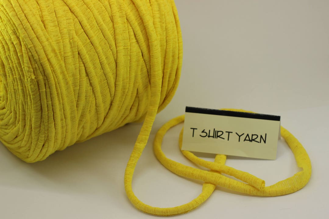 Yellow Tshirt Yarn Cotton Yarn Recyled Fabric Yarn Home Etsy