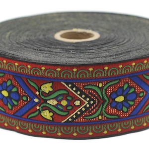 50mm Bohemian Ikat Ribbon | Woven ribbon | Jacquard Trim (1.96 inches) Jacquard Ribbon | Vintage Ribbon |  Ethnic Trim | Embroidered