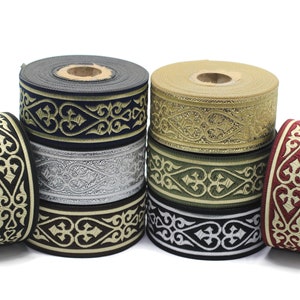 35 mm Royal Celtic Jacquard ribbons (1.37 inch), Choose Your Color, Jacquard trim, ribbon trim, trimming, sewing trims 35068