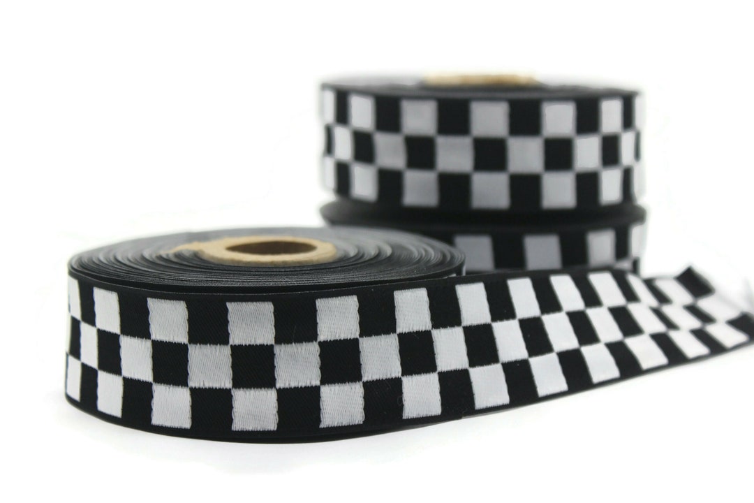 30 Mm Checkers Ribbon, Checkerboard Ribbon, Christmas Jacquard Ribbons