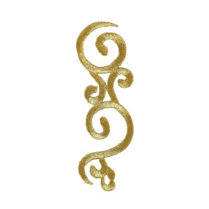 Puede incluir: Borde decorativo bordado en oro con un diseño de espiral.
