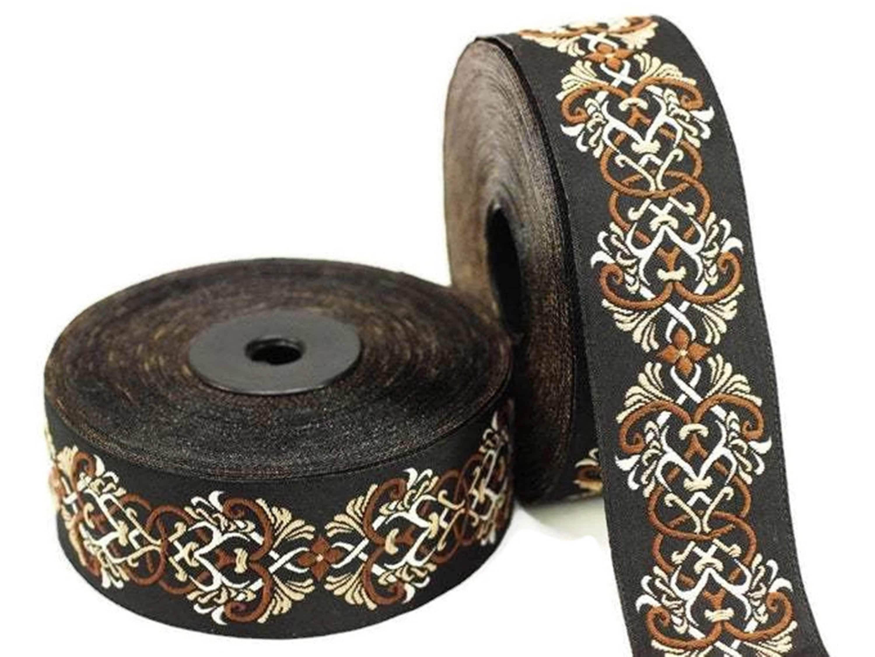 35 Mm Medieval Motive Brown Jacquard Ribbons (1.37 Inches), Jacquard ...