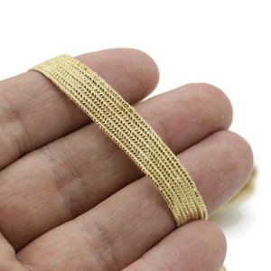 Soutache Flat Cord - Metallic Gold Braid Cord - 11 mm Flat Cord - Soutache Trim - Jewelry Cord - Soutache Jewelry - Soutache Supplies