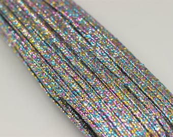 Soutache Cord - Metallic Multicolor Braid Cord - 2 mm Twisted Cord - Soutache Trim - Jewelry Cord - Soutache Jewelry - Soutache Supplies