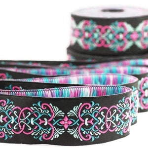 35 mm medieval motive Colorfull jacquard Ribbons (1.37 inches), ribbon trim, jacquard trim, craft supplies, collar supply, trim, 35976