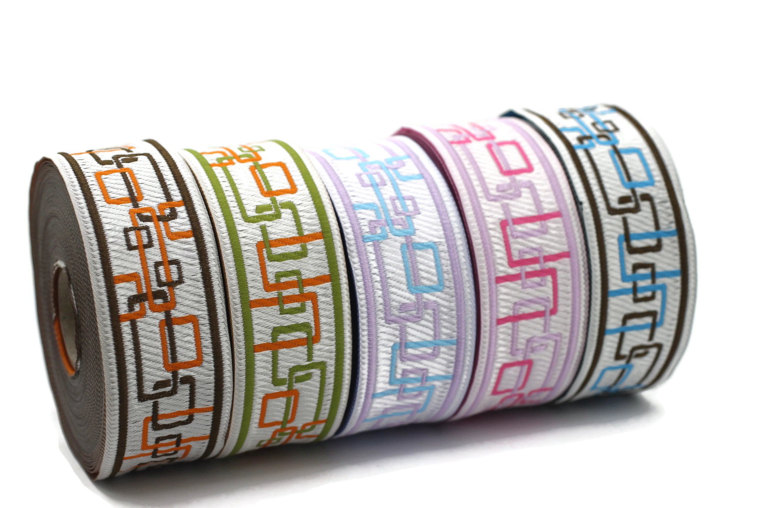 35 Mm Lilac/pink New Age Jacquard Ribbons (1.37 Inches