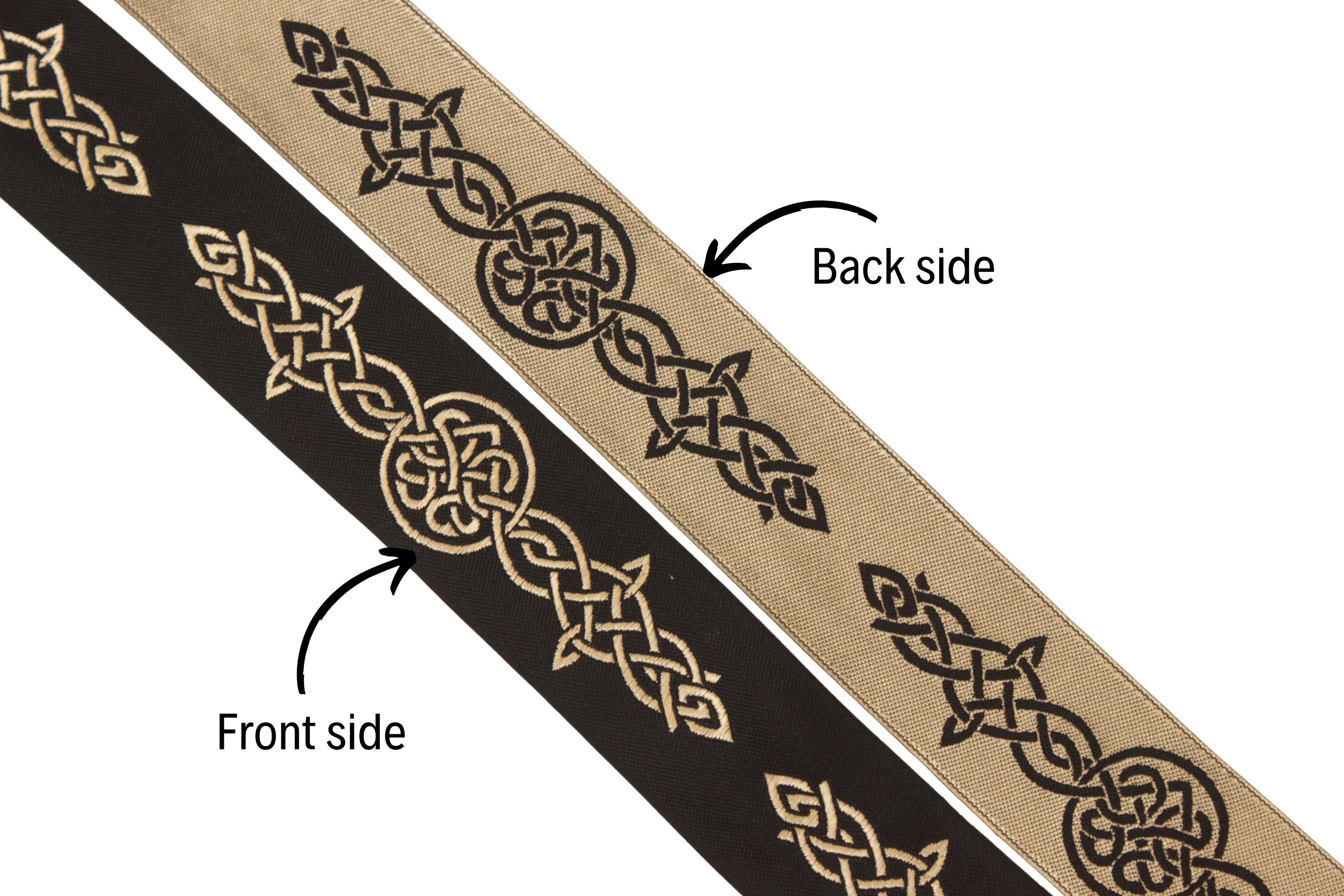 Endless Celtic Knot Trim by the Yard, Woven Jacquard Ribbon for