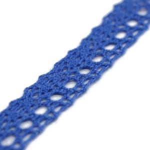 27.3 Yards Blue Cotton Bridal Guipure Lace Trim | 0.59 Inch Wide Lace Trim | Geometric Bridal Lace | French Guipure | Lace Fabric TRM15