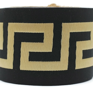 68 mm Black&Gold Embroidered Ribbons (2.67 inch, Sewing Trim, drapery trim, Curtain trims, Jacquard Ribbons, trim for drapery, 197 V8
