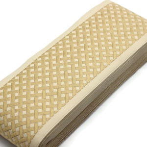 16.4 Yrd 100mm Beige&Gold Ribbons (3.93 inc, Meander Jacquard Trim, Drapery Trim Tape, Curtain Making Upholstery Fabric 179 V6