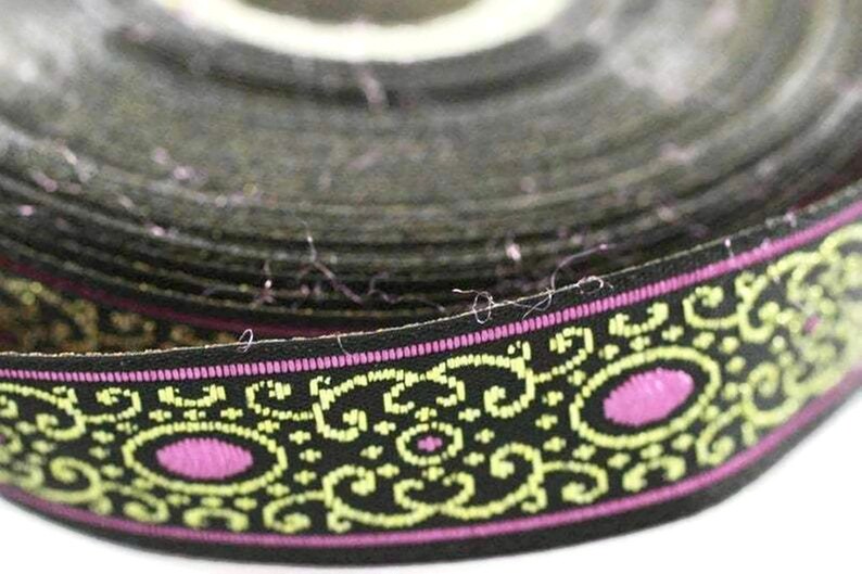 35 mm pink authentic Jacquard ribbon 1.37 inches woven Etsy