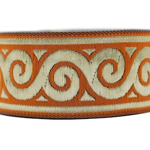 35 mm Orange Elegance Jacquard trim (1.37 inches), Jacquard ribbons, woven trim, jacquard trims, sewing tirim, trimming, 35061
