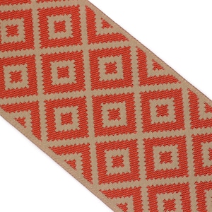 100mm Red&Light BrownMosaic Ribbon for Drapery Banding (3.93 inch), Jacquard Trim, Drapery Banding Tape, Curtain Making Fabric Drape 194 V6