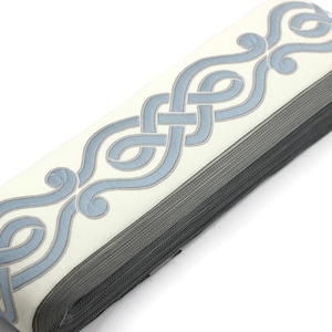 2.7&quot; Embroidery Trim for Drapes, 16 Yards in one Continuous Sewing Trim,Jacquard Ribbon, Curtains, Drapery Banding, Drapery Trim Tape 142 V4