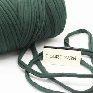 Green T-shirt Yarn, Cotton Yarn, Recyled Fabric yarn, home textile yarn, crochet yarn, basket yarn, yarn, bag yarn, Upcycled Yarn